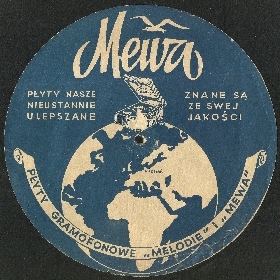 Promo strobe disc of "Mewa" and "Melodje" (Reklamowy, stroboskopowy kalibrator obrotów "Mewa" i "Melodje"), advertisement (crooner)