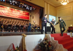 Iosif Davidovich Kobzon, Alexandra Nikolayevna Pakhmutova, the Red Banner Ensemble. year 2013. (  ,   ,  . 2013 .) (Modzele)