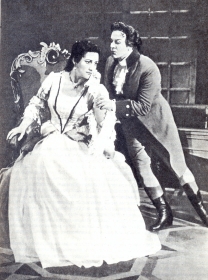 Sergey Yakovlevich Lemeshev - Werther, C. V. Leonova - Charlotte, opera "Werther", muses. J. Massenet. 1957 Photo. (   - , . .  - ,  "", . . . 1957 . .) (Belyaev)