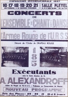 Red Banner Song Ensemble.  Playbill Paris, 1937. (Краснознаменной ансамбль песни. Афиша Париж, 1937.) (Belyaev)