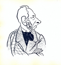 M. Rylsky. The cartoon. M. Svetlov, I. Igin. (М. Рыльский. Шарж. М. Светлов, И. Игин.) (Belyaev)