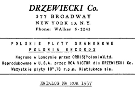 "Polonia" records catalogue in Drzewiecki Co. store, 1957 (Katalog płyt "Polonia" w sklepie Drzewiecki Co. na rok 1957) (mgj)