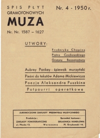 Muza - Katalog  4- 1950. (Muza - Katalog  4-1950 r.) (Jurek)
