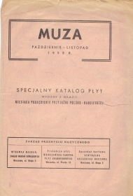 Muza - Special Catalog of records 1953 (Muza - Specjalny Katalog Płyt 1953) (Jurek)