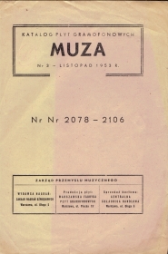 Muza - Katalog  3- 1953. (Muza - Katalog  3-1953 r.) (Jurek)