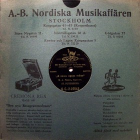 Конверт для пластинки, Стокгольм. 1910-е гг. (Bodo)